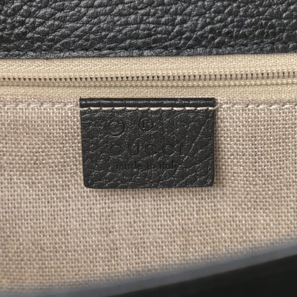 Gucci Dollar Calfskin Interlocking G Shoulder Bag Medium, Black EUC - Picture 5 of 5